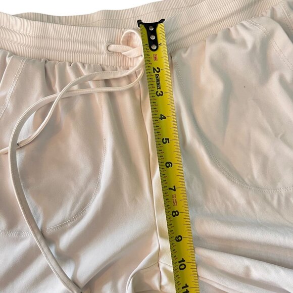 Rachel Zoe Cream White Wide Leg Drawstring Lounge Pants M Pockets Jersey Knit - Picture 8 of 11